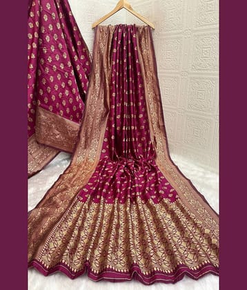 fab woven Art Silk Woven Kanjeevaram Sarees With Unstitched Blouse Piece ( Wine )