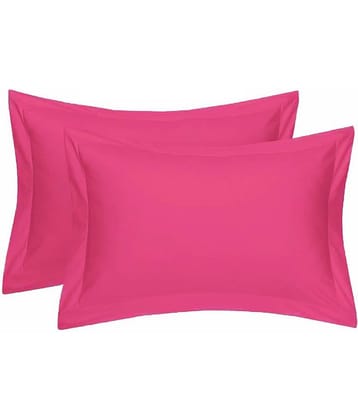 MAHALUXMI COLLECTION - Pack of 2 Microfiber Solid Standard Size Pillow Cover ( 68.58 cm(27) x 43.18 cm(17) ) - Magenta