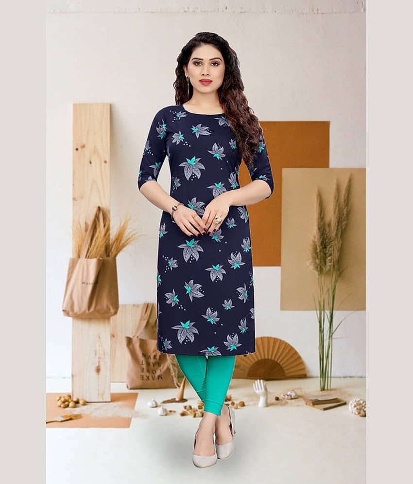 KETAKI FASHION Pack of 1 Crepe Printed Straight Women's Kurti - ( Multicolor )