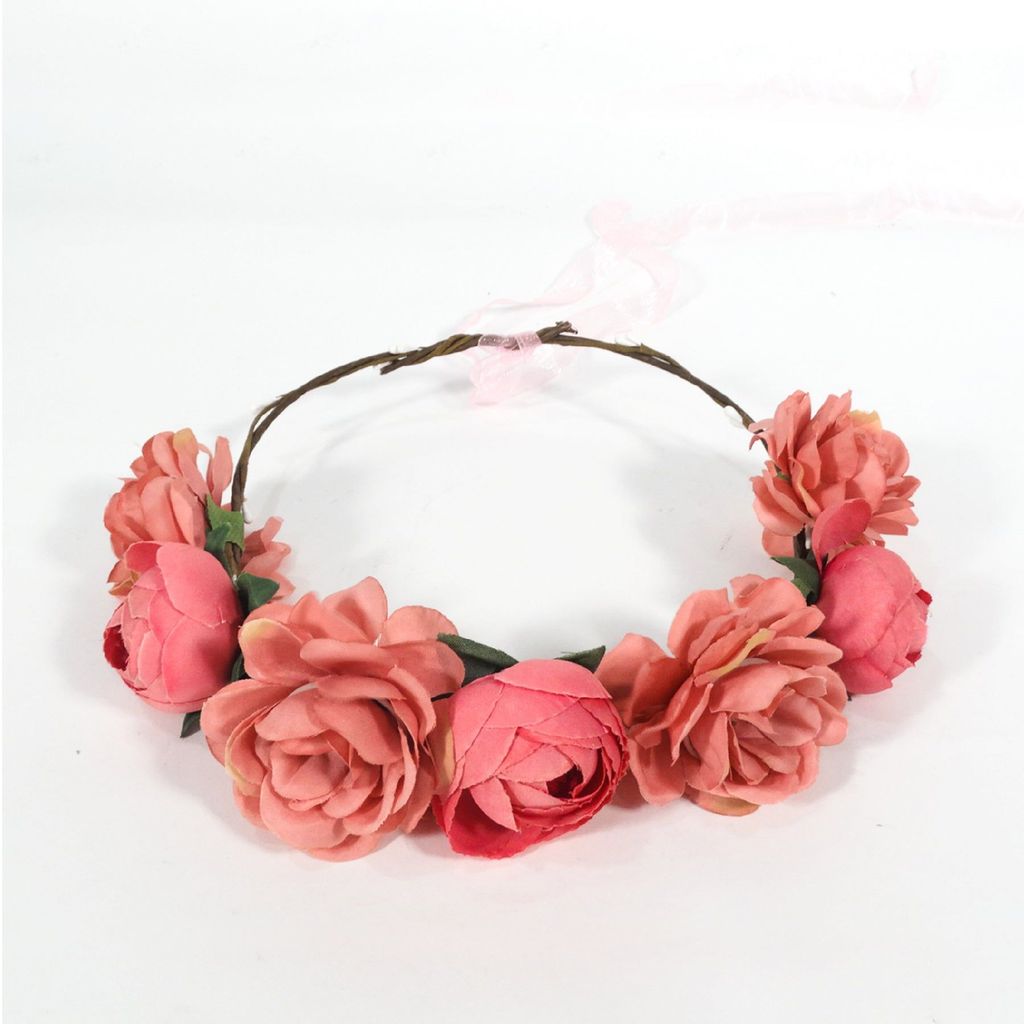 All Around Floral Wooden Tiara Pink - Party and Festive Needs | Buy online on ZillyBuy