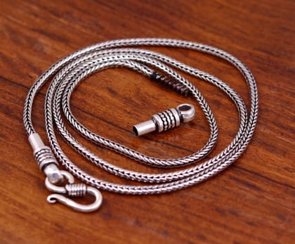 Unique design 2mm wheat design 925 sterling silver chain necklace, screw chain,pendant chain for pendant, vintage design necklace jewelry ch71-25