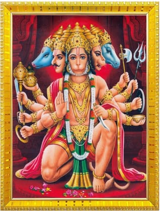 NOKKES Hanuman Bajrangbali Hanumanji Maruti Golden 5X7 Inch Photo Frame_AQW12