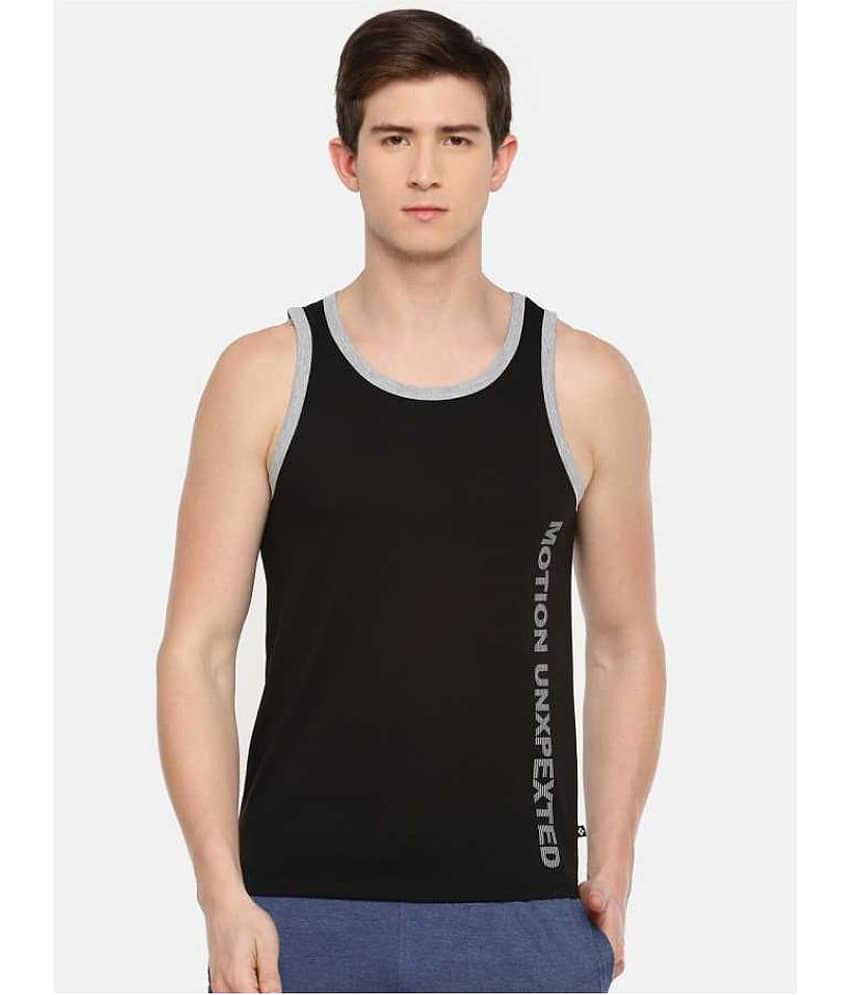 Dollar - Black Cotton Men's Vest  ( Pack of 1 )