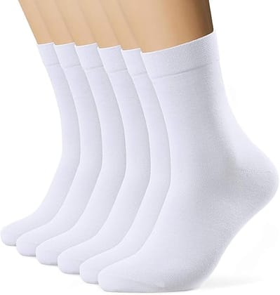 VOICI Men's Formal Socks Black, White Blue and Grey Color Free Size - White 6