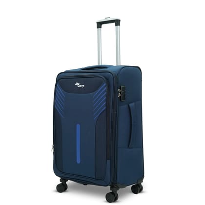 Sky Carrys Arrow Soft Single Luggage | Expandable & Anti-Theft | 360 Dual Spinner Wheels | AVIATION GRADE Aluminium Telescopic Handle | Durable Twill Material (Small, Blue)