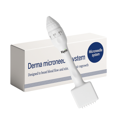 Ktein Derma Microneedle Stamp for Hair Growth and Skin Repair | Adjustable Needles 0.25mm to 3.0mm | For Scalp, Beard, and Face | Reduces Acne Scars | Safe and Effective