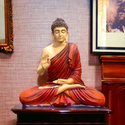 Handcrafted Meditating Buddha Statue Height 22 Inches-Poly Resin