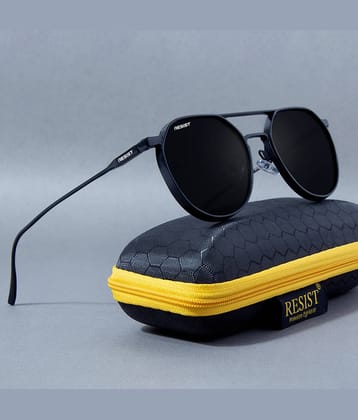 RESIST EYEWEAR Black Round Sunglasses ( Pack of 1 )
