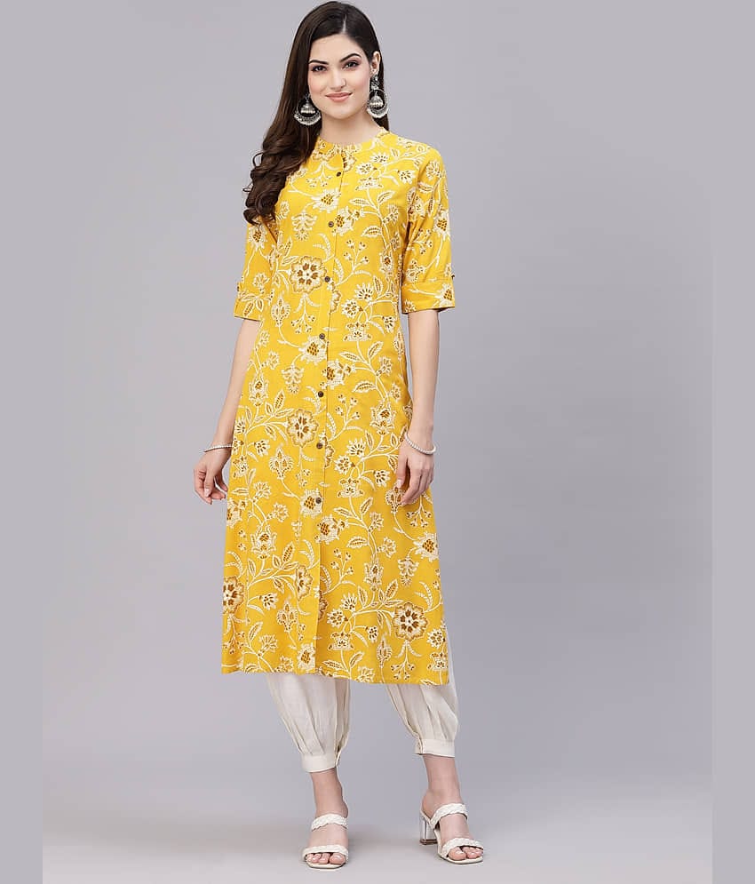 Stylum - Teal Rayon Women's Front Slit Kurti ( Pack of 1 )