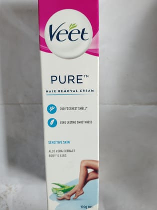 Veet Pure Hair removal cream Long lasting smoothness Sensitive skin Aloe vera extract 