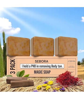 Sebora Skin Whitening Saffron & Sandalwood Magic Ghar Soap Bathing Bar for All Skin Type ( Pack of 3 )