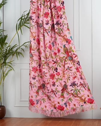 Birds of Paradise TNT Slub Sofa throw- Pink