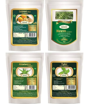 Biotic Lemon Peel, Neem Leaf, Aloevera & Tulsi Leaf Powder 400 gm