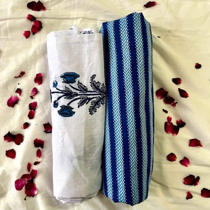 Pure cotton top and bottom set (2.5 mtr top, 2.5 mtr bottom)-As shown in picture / 2.5 mtr each / Pure cotton