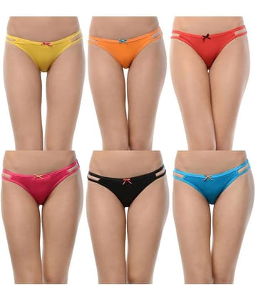 Leading Lady Pack of 6 Cotton Women's Briefs ( Multi Color )