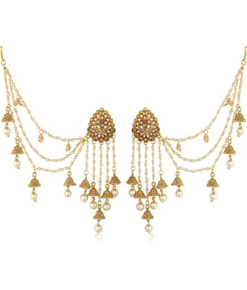 Sukkhi Incredible Gold Plated Wedding Jewellery Bahubali Inspired Long Chain Jhumki Earrings For Women