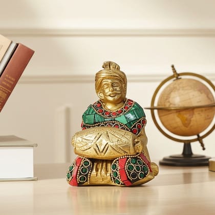 Brass Showpiece Male Musical Statue, Height : 4.5 Inch (BSMAS1830 A) Brass Showpiece Male Musical Statue, Height : 4.5 Inch (BSMAS1830 A)