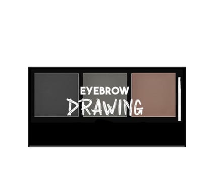 Muphin Eyebrow Drawing Palette 3 Shades With 1 Applicator Brush, Waterproof Non-Transfer Smudgeproof Eyebrow Palette Eyebrow Kit to Shape, Filling and Outlining (Dark Grey, Carbon Grey, Brownish Grey) Muphin Eyebrow Drawing Palette 3 Shades With 1 Applic