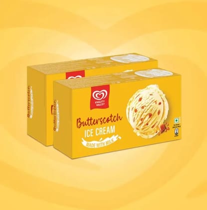 Kwality Wall's Butterscotch Ice Cream Party Pack (700ml x 2)