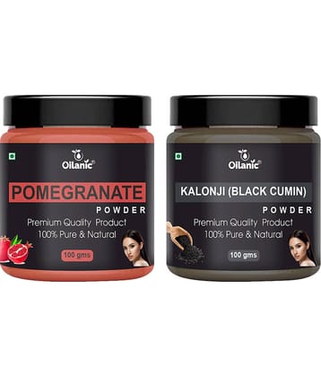 Oilanic 100% Pure Pomegranate Powder & Kalonji Powder For Skincare Hair Mask 200 g Pack of 2