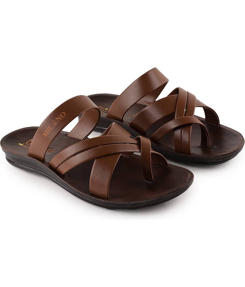 Action Tan Men's Slide Flip Flop