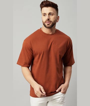 Gritstones Pack of 1 Cotton Blend Regular Fit Men's T-Shirt ( Brown )