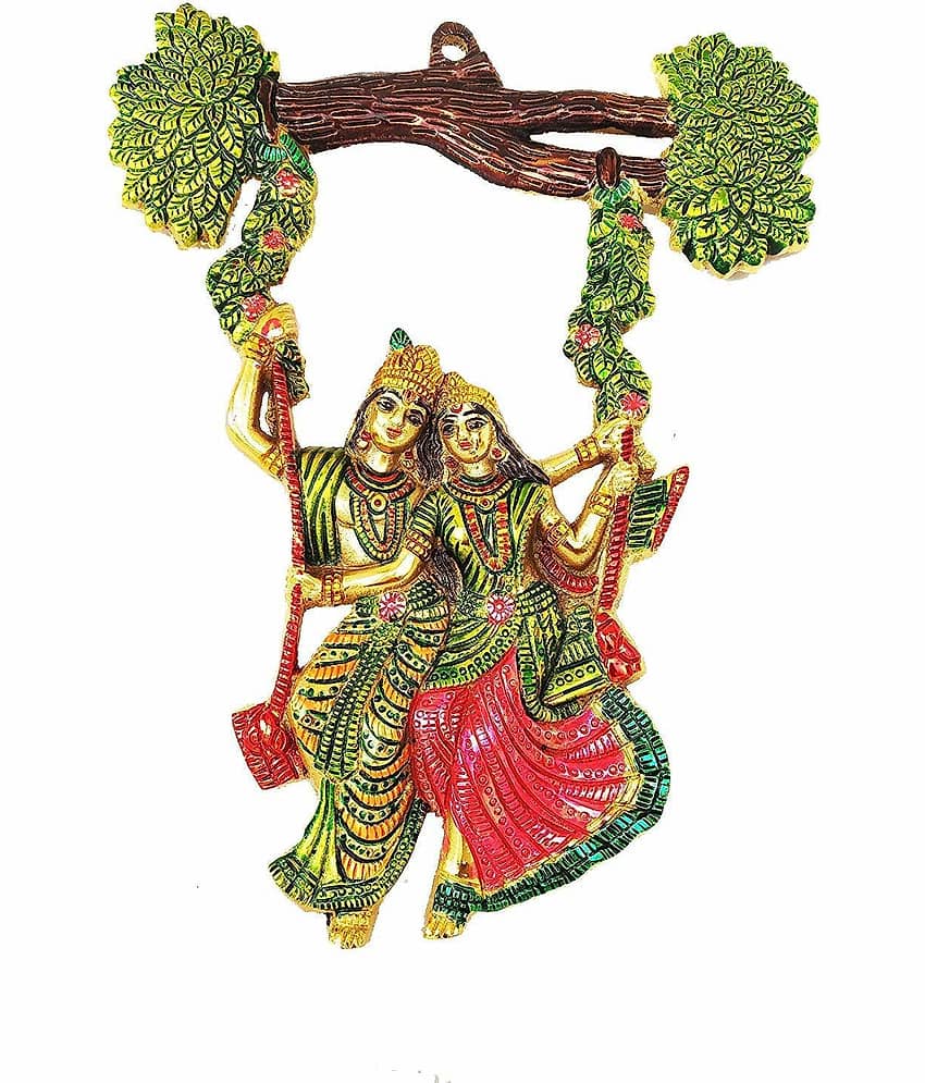 KridayKraft Aluminium Radha Krishna Idol ( 1.5 cm )