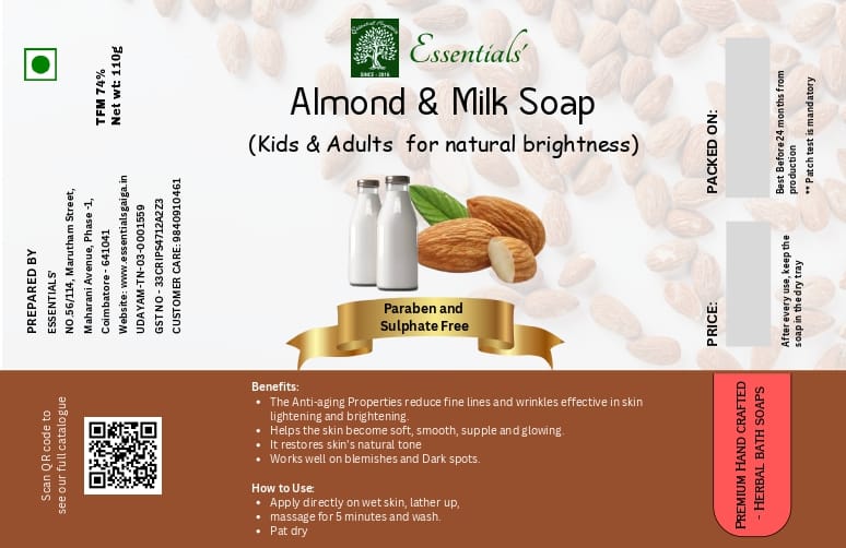 Essentials  Almond & Milk Soap 110 Gms