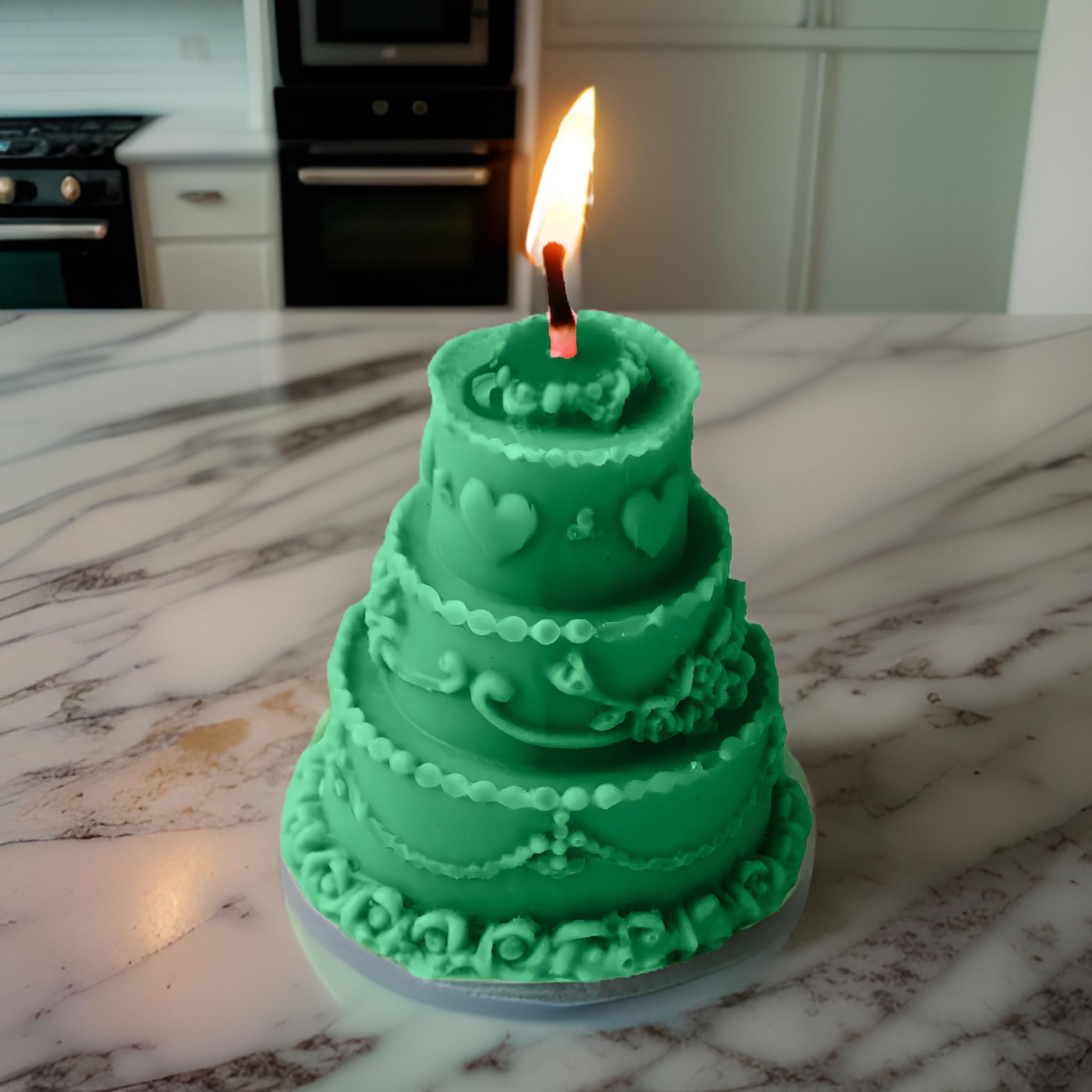 Organic Soy Wax Cake Shape Designer Candle for Decoration | Scented Aromatic Fragrance | Smoke-Free Birthday Cake Candle