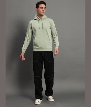 XYRIS Cotton Blend Hooded Men's Sweatshirt - Sea Green ( Pack of 1 )