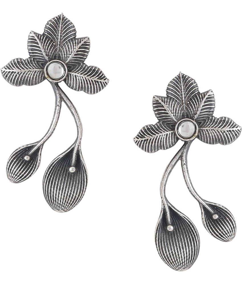 VIRAASI - Silver Danglers Earrings ( Pack of 1 )