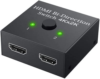 LAPSTER HDMI Switch Splitter, 2 Port Bi-Directional Manual HDMI Switch 2 in 1 Out or 1 in 2 Out Splitter Supports 4K 2K 3D Full HD 1080p - 1 Year Warranty LAPSTER HDMI Switch Splitter, 2 Port Bi-Directional Manual HDMI Switch 2 in 1 Out or 1 in 2 Out Spl
