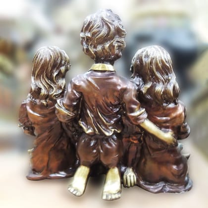 Brass Showpiece Children Statue, Height : 19 Inch (BSMAS1552 D)