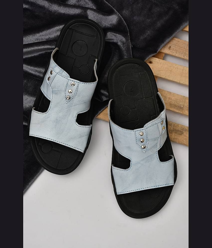 Akiko Blue Men's Leather Slipper