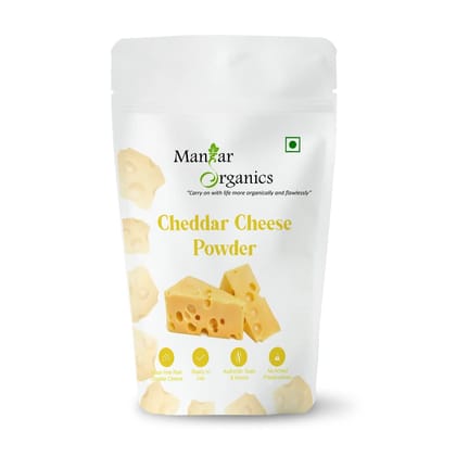 ManHar Organics Cheddar Cheese Powder 100gm | Bold & Creamy Taste | For Popcorn, Sauces, Pasta, Baking & Seasoning | Ready-to-Use