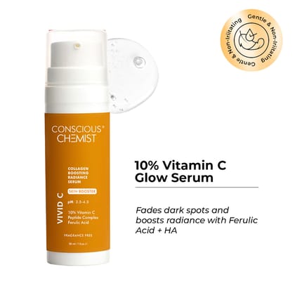 Conscious Chemist 10% Vitamin C Face Serum, For Glowing Skin - 30 ml Conscious Chemist 10% Vitamin C Face Serum, For Glowing Skin - 30 ml