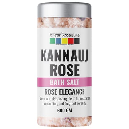 Organix Mantra Kannauj Rose Serenity Bath Salt - Soothing Epsom Blend with Natural Rose Petals and Rose Oil for Relaxing Spa Experience| Hydrating Skin Soak - 600G Organix Mantra Kannauj Rose Serenity Bath Salt - Soothing Epsom Blend with Natural Rose Petals and Rose Oil for Relaxing Spa Experience| Hydrating Skin Soak - 600G