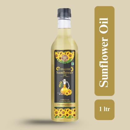 Organic Nation Sunflower Oil 1 Ltr | Cold Pressed | 100% Pure & Natural | No Chemicals | Ideal for Cooking, Frying & Baking