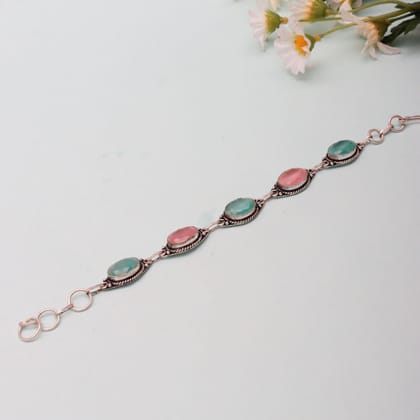 multi colored stainless steel beaded bracelet