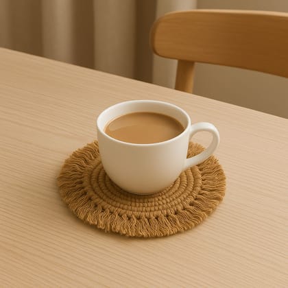 Boho Macramé Tea Coaster Set (6 Pieces)