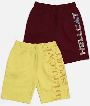 HELLCAT Pack of 2 Cotton Blend Shorts For Boys ( Multi Color )