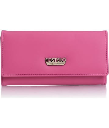 Fostelo Pink Faux Leather Box Clutch