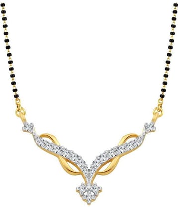 Vighnaharta Pretty Paisley Gold and Rhodium Plated Mangalsutra