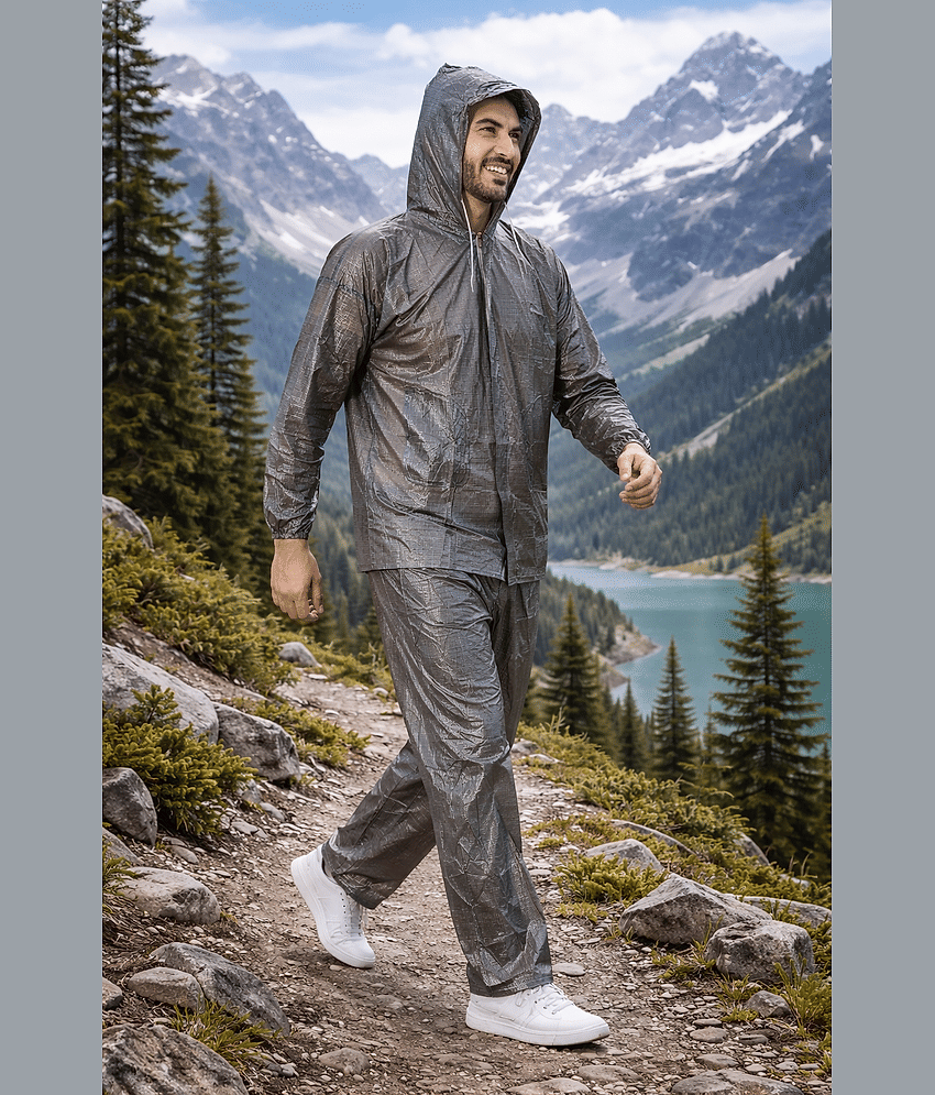Sindon Olive Nylon Men's Rain Suit Set ( Pack of 1 )