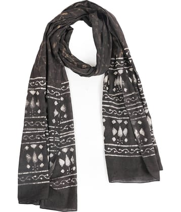 STYLE SHOES Black Cotton Blend Women's Scarf ( Pack of 1 )
