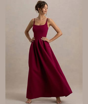 clafoutis Women Elastane Solid Gown ( Black )