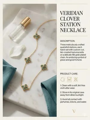 Veridian Clover Station necklace