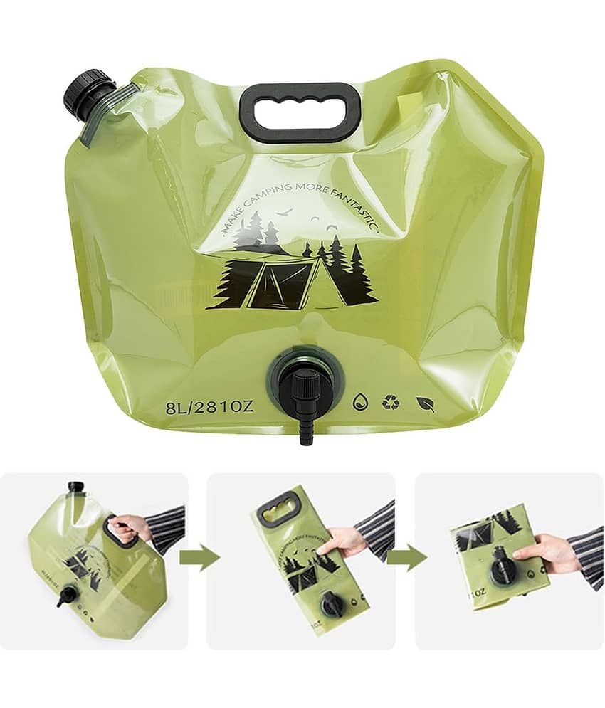 8 Liter Folding Water Storage Bag Pouch for Cycling, Picnic, Outdoor Camping, Road Trip, Traveling Water Carrier Supplies Bag and Container 8L Drinking Water Container Tank (Multicolour)