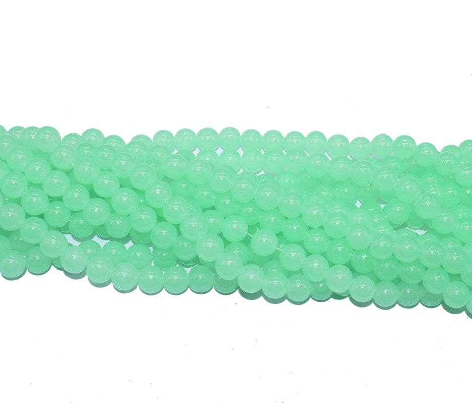 Aquamarine Round Painted Glass Beads For Jewelry Making , 10 MM , (BWGB-284) Sold By Per String of Approx 80 Pcs-Per String of Approx 80 PCS (120 Gram) / Aquamarine / 10 MM