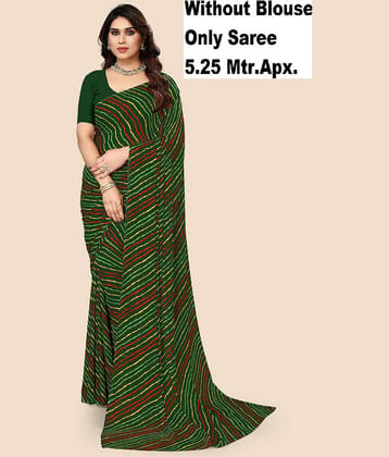 Kanooda Prints Georgette Printed Saree With Unstitched Blouse Piece ( Navy Blue )